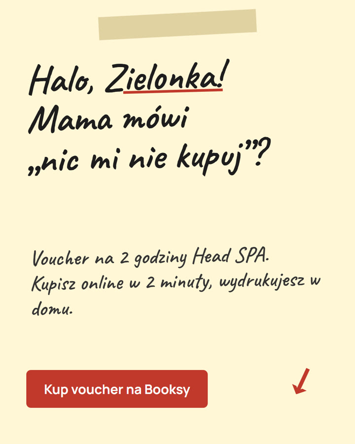 Celowo brzydka reklama pisana odręcznie: voucher na Head SPA dla mamy